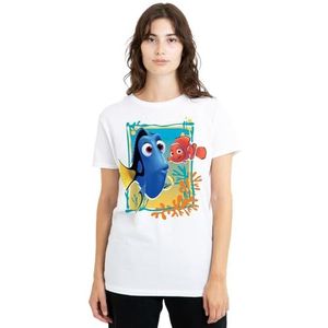 Finding Nemo Dory Nemo dames T-shirt, wit, medium, Wit, M