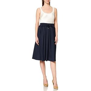 IPEKYOL Womens Relaxed fit Technical Fabric Mix Skirt, Navy, 42