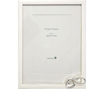 DRW Fotolijst voor bruiloften, metaal, zilverkleurig, voor foto's, 10 x 15 cm
