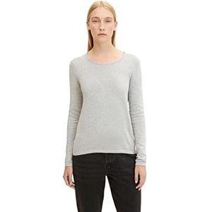 TOM TAILOR Dames Gebreide trui van katoen 1023926, 30282 - Concrete Grey Melange, XXL