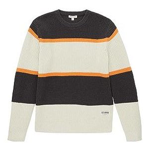 TOM TAILOR Gebreide trui voor jongens met blokstrepen, 29476-coal grey, 164 cm