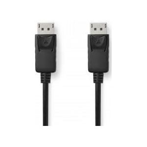 NEDIS DisplayPort kabel - DisplayPort stekker - DisplayPort stekker - 4K @60Hz - vernikkeld - 2,00 m - rond - PVC - zwart - label
