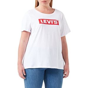 Levi's Plus Size Perfect Tee T-shirt Vrouwen, Box Tab White+, 1XL