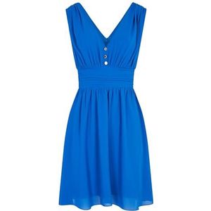 Morgan - Cocktailjurk - Blauw - Mouwloos - V-hals - Polyester