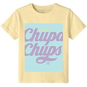 NAME IT NKFMULA CHUPACHUPS SS TOP Box CPLG T-shirt, Double Cream, 116, Double Cream, 116 cm
