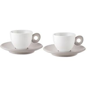 Guzzini - EVERYDAY Set van 2 koffiekopjes met schotel - Duif grijs - 081700158
