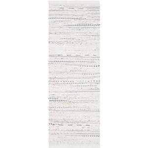 SAFAVIEH Modern tapijt voor woonkamer, eetkamer, slaapkamer - tapijt collectie, laagpolig, in wit en multi, 69 x 213 cm