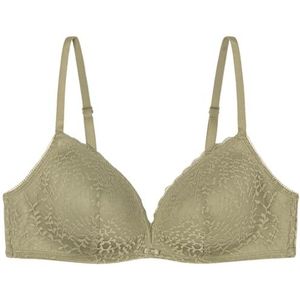 Women'secret Charmante triangel-beha met zachte bekleding van kant, kaki, 70B