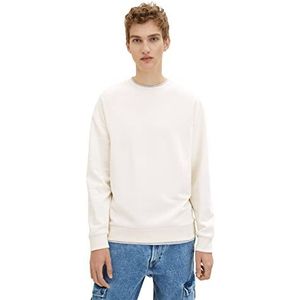 TOM TAILOR Denim Uomini Relaxed Fit Basic Sweatshirt 1034150, 10338 - Soft Light Beige, XL