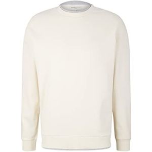 TOM TAILOR Denim Uomini Relaxed Fit Basic Sweatshirt 1034150, 10338 - Soft Light Beige, XL