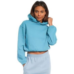 Light & Shade LSLSWT021 Dames Cropped Hooded Top, Teal, Large