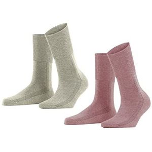 Esprit Dames Easy Rib 2-pack sokken katoen lyocell dun eenkleurig 2 paar, meerkleurig (assortiment 20)., 35-38 EU