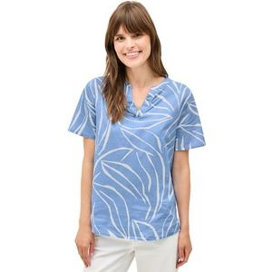 Cecil Katoenen damesblouse met patroon, Deep Pastel Blauw, L