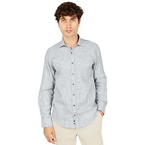 Bonamaison Men's Regular Fit shirt met lange mouwen button down shirt, marineblauw, standaard