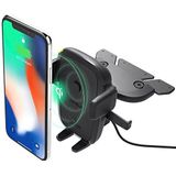 iOttie Easy One Touch draadloze oplader: Samsung Galaxy S10 S9 Plus S8 S7 Edge Note 8 5 – standaard lader: iPhone X 8 Plus & Qi-compatibele apparaten, incl. dual autolader, CD-sleuf, zwart