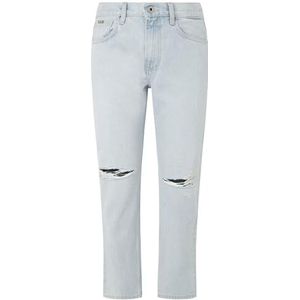 Pepe Jeans Dames rechte jeans Uhw, blauw (Denim-RG7), 25W / 30L, Blauw (Denim-rg7), 25W / 30L