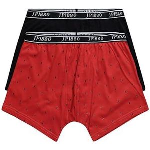 JP 1880 Heren Mid Pants met Flexnamic Waist, Minimal AOP, Dp ondergoed, rood, 3XL