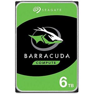 Seagate BarraCuda, 6 TB, Interne Harde Schijf, 3,5", SATA 6 GB/s, 5400 RPM, 256 MB cache, voor PC & laptop, FFP (ST6000DMZ03)