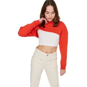 Trendyol Katoen & polyester Sweatshirt - Oranje - Getailleerd L Oranje, ORANJE, L