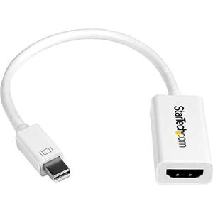 StarTech.com Mini DisplayPort naar HDMI 4k @ 30Hz adapter - DP 1.2 naar HDMI audio video converter voor MacBook Pro/Air - wit