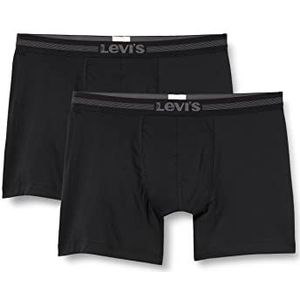 Levi's Tencel Boxer Brief Retroshorts voor heren, verpakking van 2 stuks, jet black, L