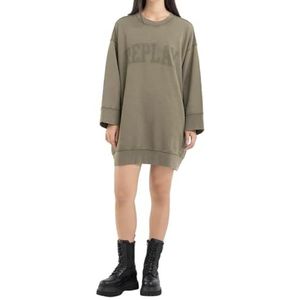 Replay Oversized sweatshirt voor dames, 234 Dark Olive, XS
