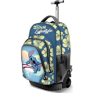 Disney Unisex Kids Fan Gts Trolley Rugzak FAN GTS Trolley Rugzak Wimpers (pak van 1), Stitch Blauw-geel, Eén maat, FAN GTS Trolley Rugzak