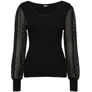 ONLJULIE Life LS Mix O-Neck CC KNT, zwart, S