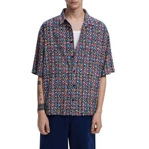 Kortemouw - Overhemd - Multicolor - Geometrische Borduursels