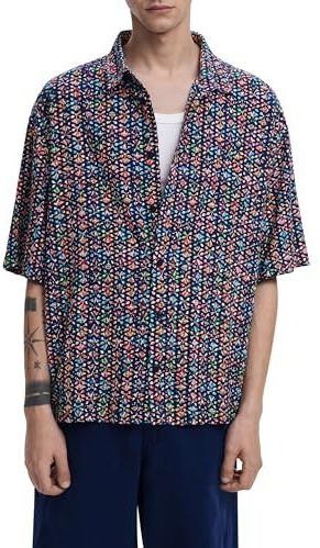 Kortemouw - Overhemd - Multicolor - Geometrische Borduursels