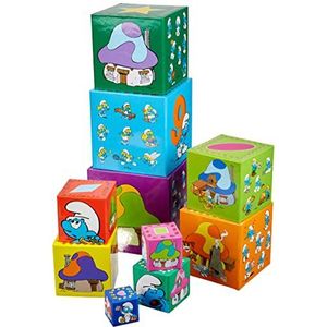 Barbo Toys 8400 Barba Toys 10 Kubussen Ronde Doos Smurf Mini Memo, Multi-Color