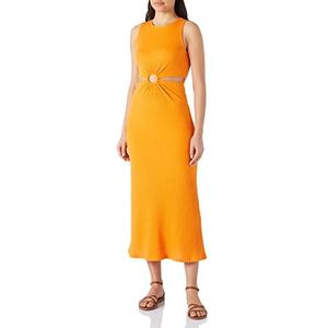Koton Mouwloze midi cut-out jurk voor dames, oranje (200), L