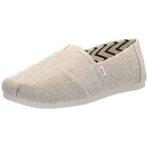 TOMS Alpargata Wide Loafer Flat voor dames, Natuurlijk ongeverfd breed erfgoed canvas, 3 UK Wide