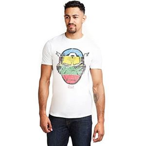Marvel Heren Avengers Faces-Mens Sml T-Shirt, Wit (White Wht), (Manufacturer maat: Small)