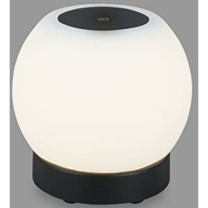 BRILONER - LED tafellamp accu, dimbaar, glazen LED tafellamp snoerloos, touch-functie, 3.300K warm wit, zwart, 150x160 mm (HxD)
