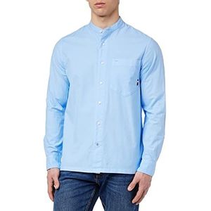 Tommy Hilfiger Heren Pigment GMD Mandarin Rf Shirt Casual, Vessel Blauw, M