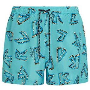 Karl Lagerfeld Karl AOP Short Boardshorts, KARL LAGERFELD Karl AOP Blue Curacao, S, Karl Lagerfeld Karl Aop Blue Curacao, S