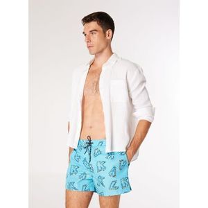 Karl Lagerfeld Karl AOP Short Boardshorts, KARL LAGERFELD Karl AOP Blue Curacao, S, Karl Lagerfeld Karl Aop Blue Curacao, S