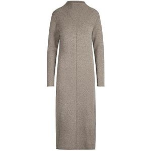 Apart gebreide damesjurk, gebreide jurk, lange jurk, rechte vorm, kasjmier-aandeel, taupe, 36