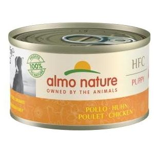 almo nature HFC Natural Puppy – natvoeding voor puppy's met kip, oorspronkelijk levensmiddelenkwaliteit en worden nu gebruikt voor hondenvoeding.