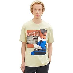 TOM TAILOR Denim Heren Relaxed Fit T-shirt met foto-print, 32246-Garden Peat, M