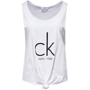 Calvin Klein Tanktop voor dames met knoop, wit (white 100), L