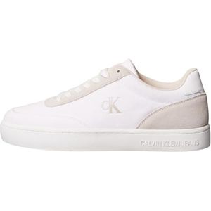 CK JEANS Heren CLASSIC CUPSOLE MG CANVAS YM0YM01218 Low Top, Wit (Helder Wit/Eggshell), 8 UK, Witte heldere witte eierschaal, 40.5 EU