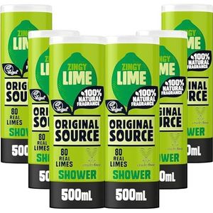 Original Source Limoen douchegel met 100% natuurlijke geur, grote veganistische douchegel, parabenenvrije lichaamsdouchewas, multipack van 6 x 500 ml