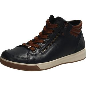 ara - ROM - Damessneakers - Blauw Marron - Uitneembaar Voetbed High Soft Bamboe
