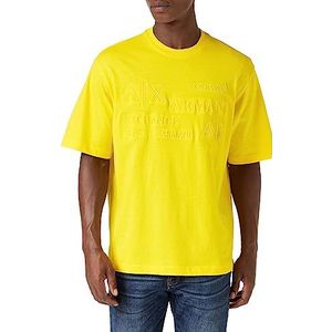 Armani Exchange Oversized Heavy Cotton Jersey Embossed Logo Jumper Polo Sweater voor heren, geel, L
