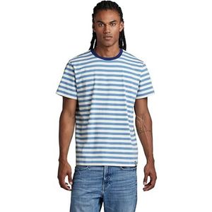 G-STAR RAW Heren Essential Loose T-shirt, meerdere kleuren (Milk/Dieep Wave Stripe D281-G012), XS, Meerkleurig (melk/Deep Wave Stripe D281-g012), XS