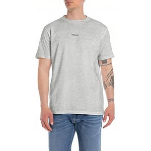 Replay T-shirt voor heren, korte mouwen, regular fit, M08 Light Grey Melange, XL