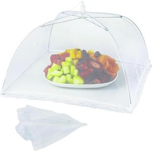 PARENCE.- Opvouwbare voedselkap - vliegenwerend middel - Tafelblad voedselklamboe - voedseldeksel - One size fits all - reizen/kamperen/thuis - wit