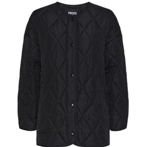 PIECES Pcstella Quilted Jacket Noos Gewatteerde jas voor dames, zwart, XS